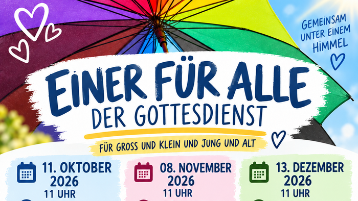 Gemeindekirchenveranstaltungen mit Mahlzeiten, geplant für Oktober, November und Dezember 2026.