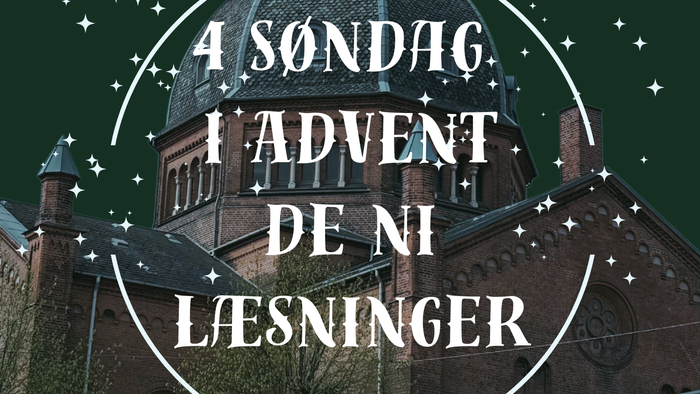 Julekort med en kirke og teksten *