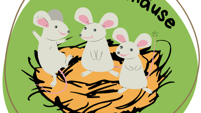 Drei Mäuse in einem Nest