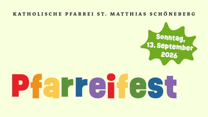 Werbung für das Pfarreifest 2026