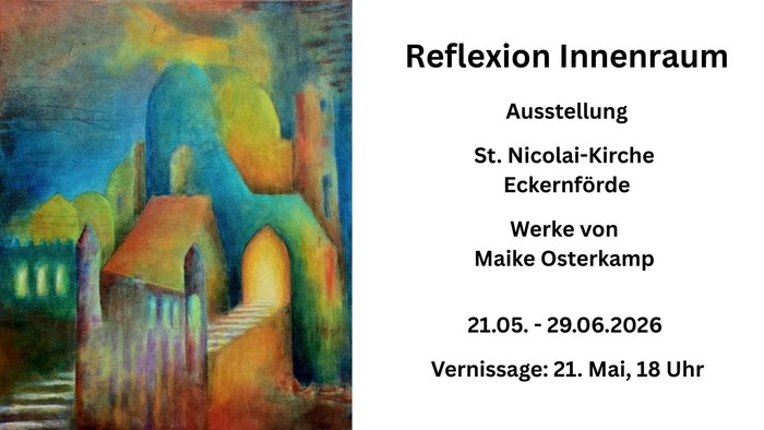 Werbung für die Ausstellung mit allen Infos und einem Bild der Ausstellung
