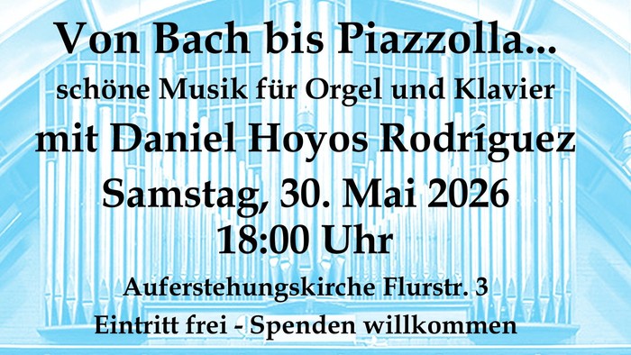 Die Orgel der Auferstehungskirche blau eingefärbt