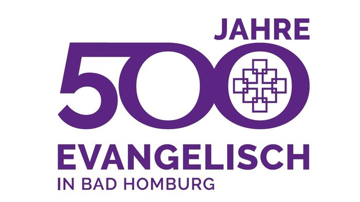 Logo zum 500-jährigen Jubiläum der evangelischen Präsenz in Bad Homburg, Deutschland.