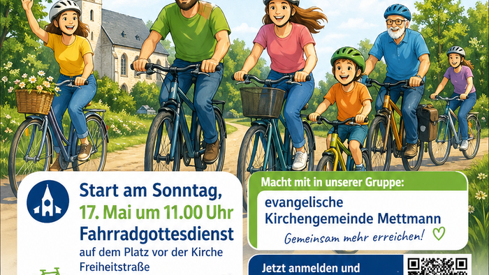 Einladung zum Stadtradeln-Gottesdienst am Sonntag, den 17. Mai 2026 um 11 Uhr auf den Kirchplatz Freiheitstraße