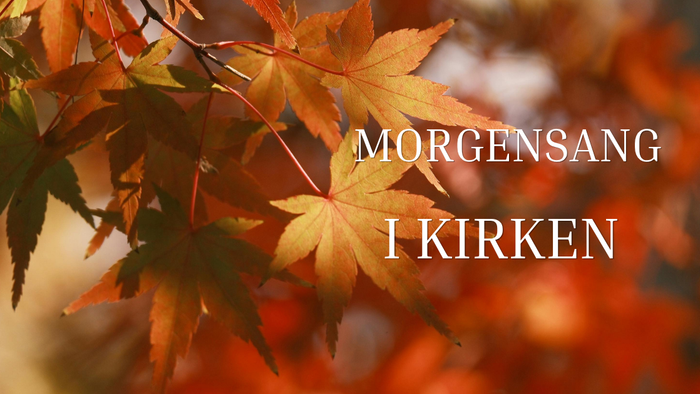 Efterårsblade med teksten *