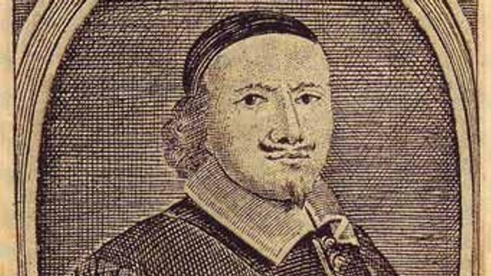 Das Bild zeigt ein Porträt von Martin Luther und Informationen zu seinen Schriften.