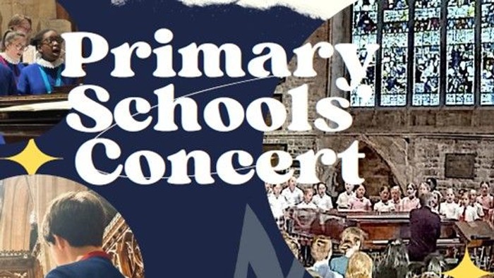 Primary Schools Concert in a grand hall with stained glass windows