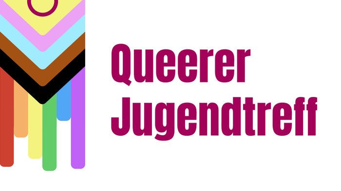 Bunter Schriftzug mit Regenbogenfarben und dem Text