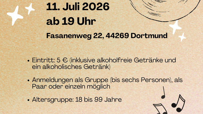Eine Einladung für das Musik-Bingo
