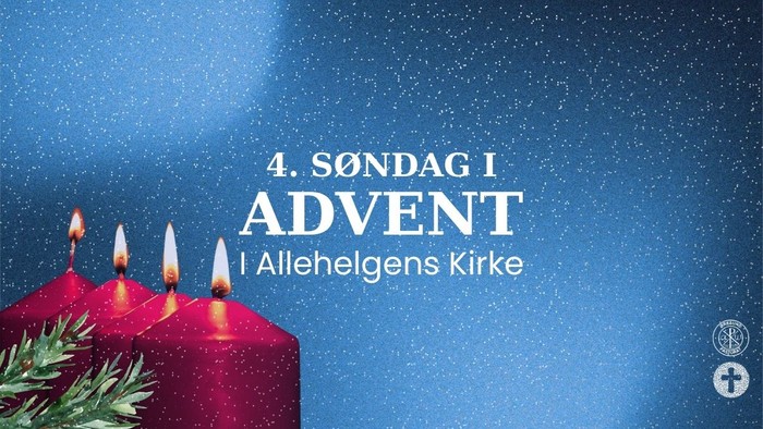 Fire tændte lys med teksten **
