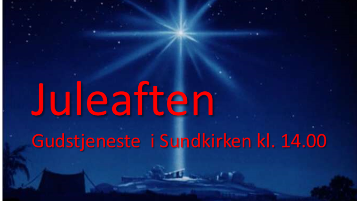 Julestjerne over bjerge ved nat