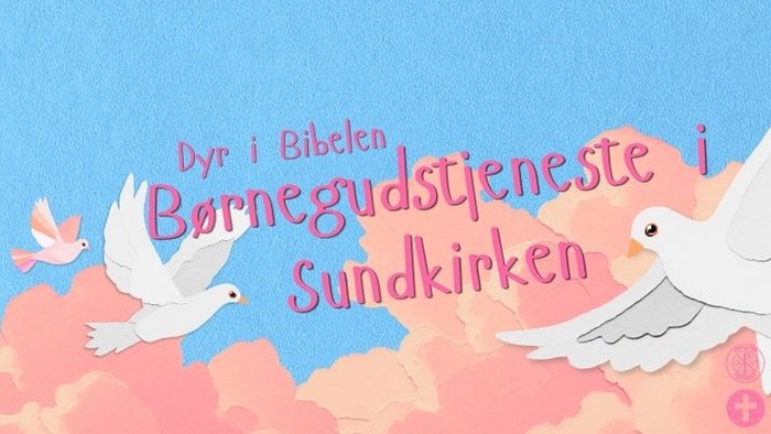 Illustreret børnekirketime om dyr nævnt i Bibelen, med flyvende duer.