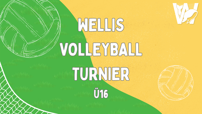 Werbelayout für das Wellis Volleyball-Turnier, speziell für U16-Spieler.