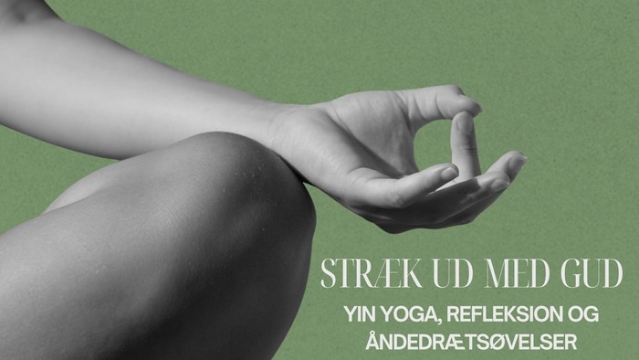 En person i en meditativ Yin Yoga-stilling med hænderne formet i et mudra, der fremmer afslapning og opmærksomhed.