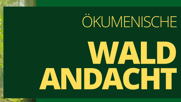 Der Flyer zur Ökumenischen Waldandacht 2026. Sie findet statt am Sonntag, den 13. September 2026, um 17 Uhr. Treffpunkt ist der Wanderparkplatz Gashäuschen, neben dem großen Köppelparkplatz an der K126, an der Verlängerung der Bergstraßen. Die Andacht fin