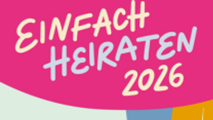 Plakat zur Veranstaltung „Einfach Heiraten 2026“ mit Hochzeitsberatung am 26.–27. Juni in Bonn, Deutschland.