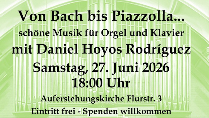 Die Orgel der Auferstehungskirche mit dem Text