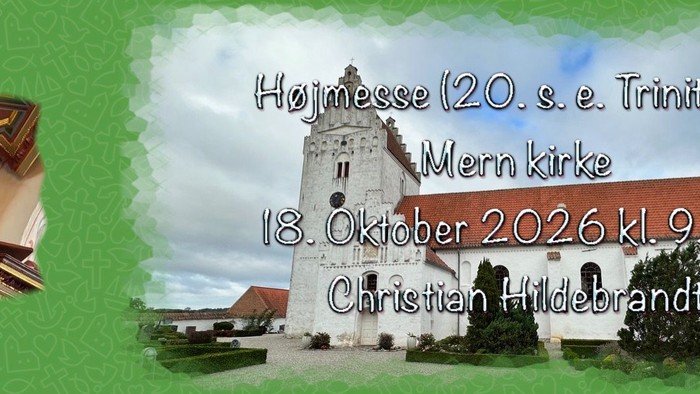 **Bekendtgørelse om gudstjeneste i Mern Kirke søndag den 18. oktober 2026 med Christian Hildebrandt.**
