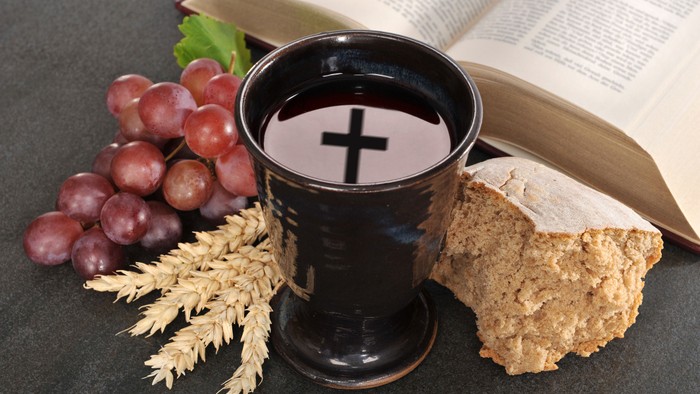 Cup, raisins, pain, Bible, blé