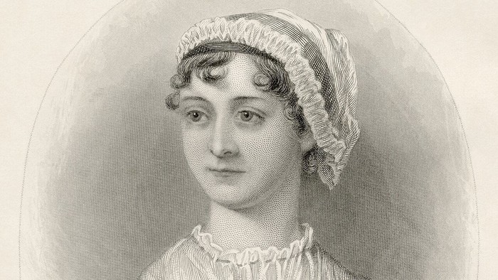 Tegnet portræt af Jane Austen
