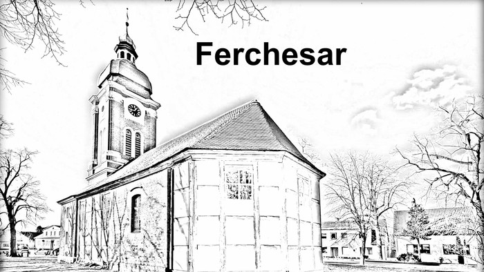 Dorfkirche Ferchesar Bleistift