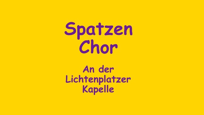 Ein lebendiges Logo für den Spatzen Chor, einen Chor mit Sitz an der Lichtenplatzer Kapelle.