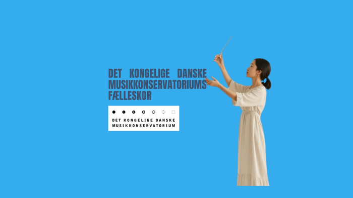 En dirigent leder et kor til Det Kongelige Danske Musikkonservatoriums fælleskorarrangement.