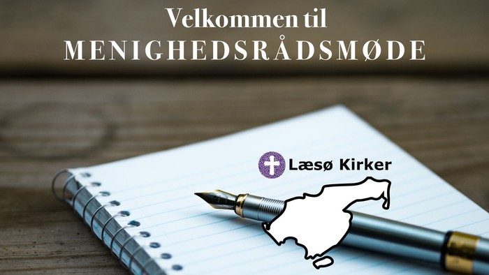 Notebook med pen og logo til Laesø Kirker