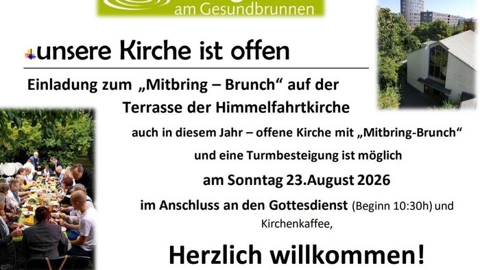 Einladung zum Brunch auf der Terasse der Himmelfahrtkirche