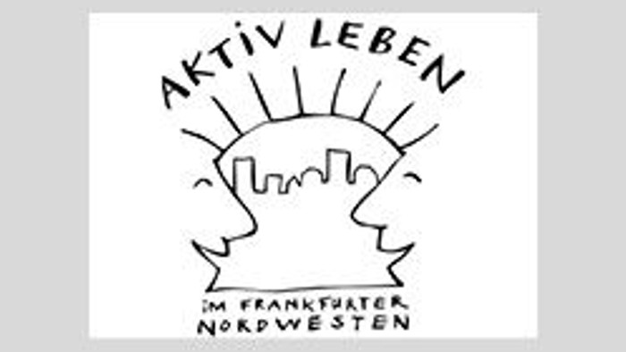 Das Bild zeigt ein schwarz-weißes Logo mit einem stilisierten Kopf und dem Text