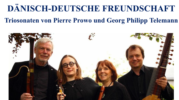 Plakat für ein dänisch-deutsches Freundschaftskonzert mit Triosonaten am 26. Juli 2026 in der St. Marienkirche in Waabs.