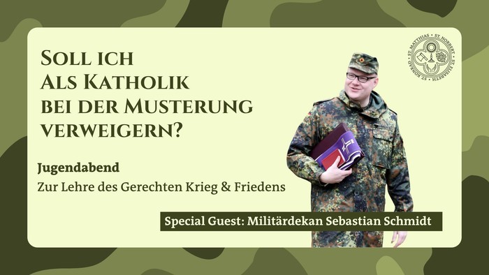 Militärdekan Sebastian Schmidt spricht zum Thema Gerechter Krieg und Frieden