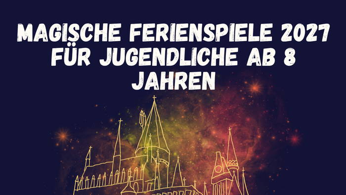 „Magisches Sommer-Spieleplakat für Kinder ab acht Jahren, vom 1. bis 8. April 2027 in Kassel.“