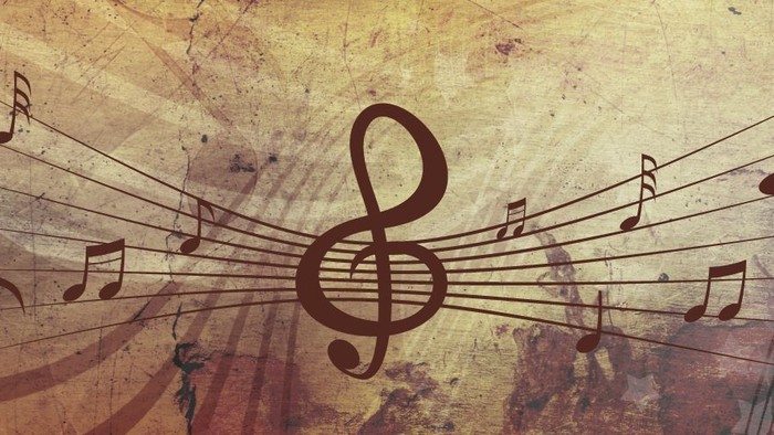 Violinschlüssel auf Notenlinien