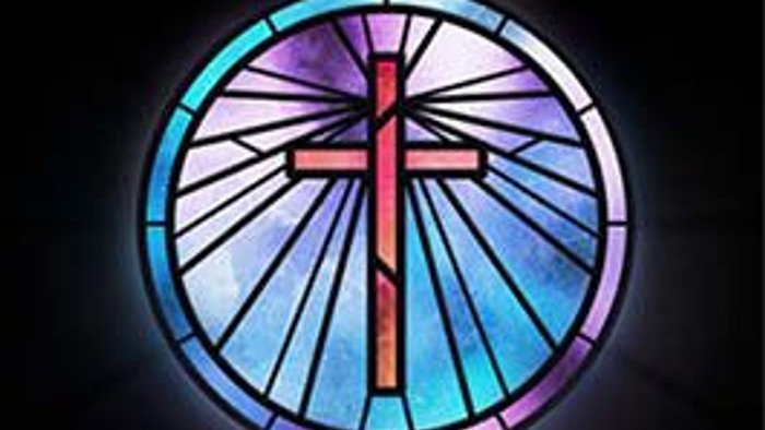 Plakat zur Ankündigung eines Orgelkonzerts zur Todesstunde Jesu am 3. April in der Stadtkirche Wittenbergstraße.