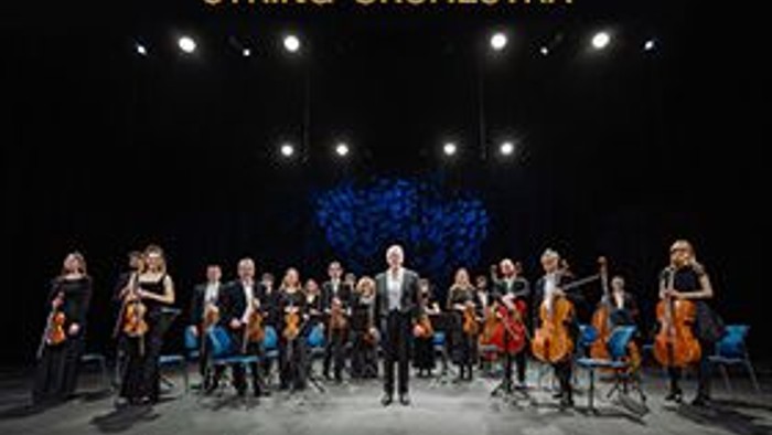 Plakat til Giuseppe Verdis strygeorkesterkoncert i Odense med dirigent Fabrizio Ficiur og gæstesolist Fabio Cascioli.