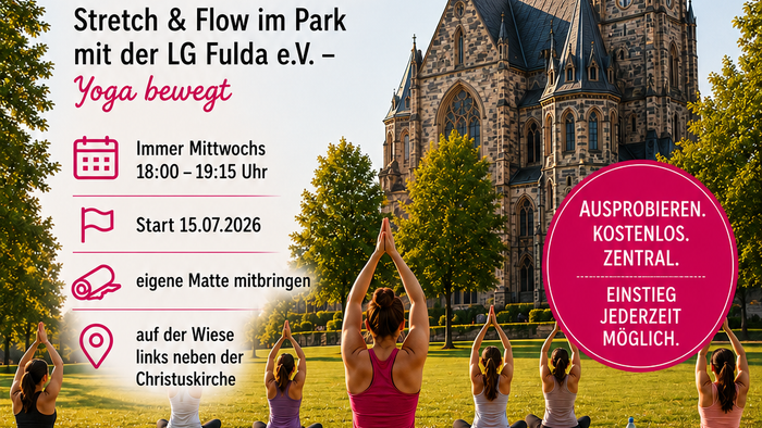 „Ein 8-wöchiges Outdoor-Yoga-Programm im Park nahe der Christuskirche, beginnend am 15. Juli 2026.“