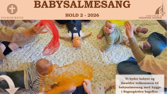 Plakat til babymassagekursus med billeder af babyer og omsorgspersoner.