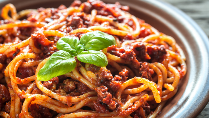 Spaghetti med kødsovs