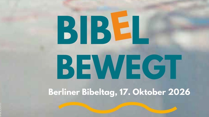 Plakat zur Bewerbung eines kostenlosen Berliner Bibeltags am 17. Oktober 2026 mit einem Skateboarder.