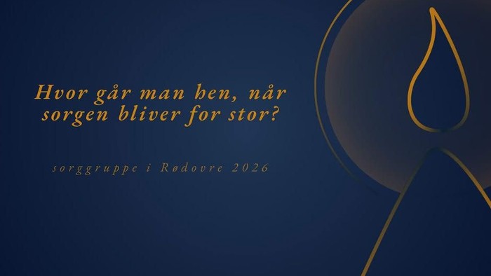 Et eftertænksomt grafisk billede med et sørgmodigt spørgsmål på svensk om at håndtere overvældende sorg, kombineret med en silhuet af et stearinlys.