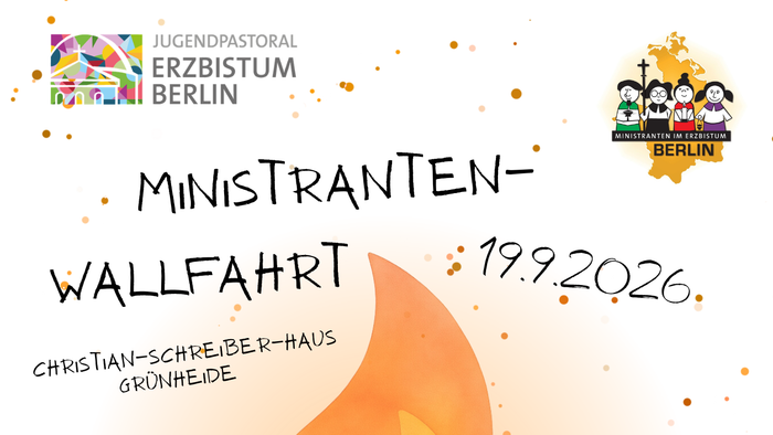 Plakat für eine Jugendkirchenveranstaltung mit einer Fußball- und Fahrradwallfahrt zu motivierenden christlichen Themen.