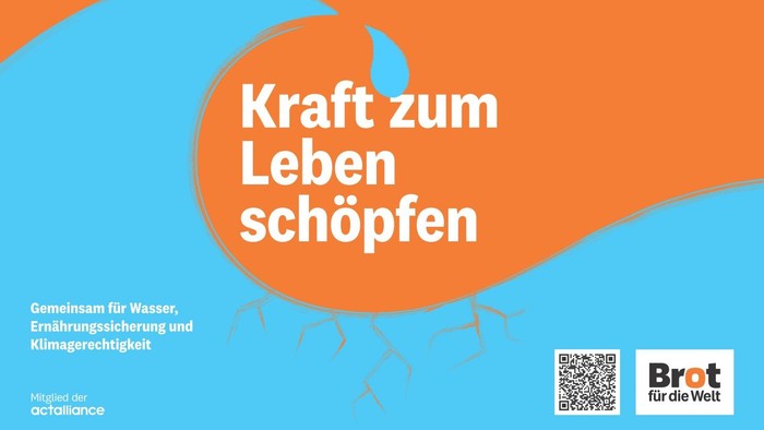 Plakat mit Text 'Kraft zum Leben Schöpfen'