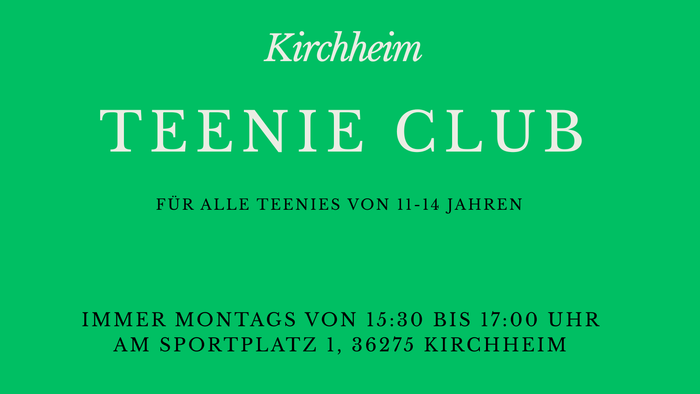 Jugendclub-Flyer für 11- bis 14-Jährige in Kirchheim mit Aktivitäten montags von 15:30 bis 17:00 Uhr.