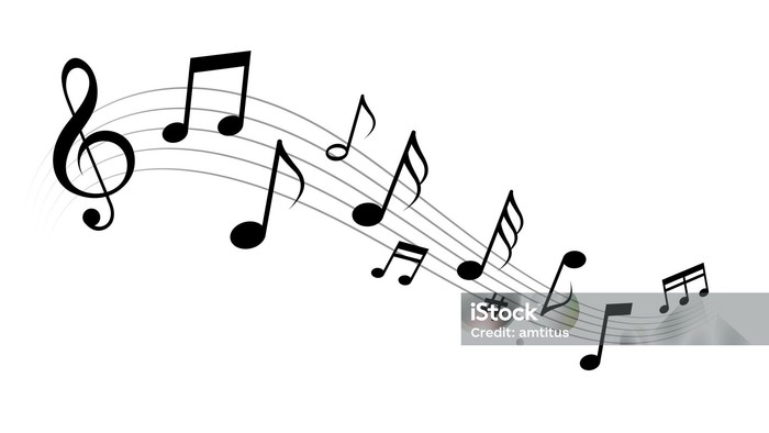Musiknoter på linjer.