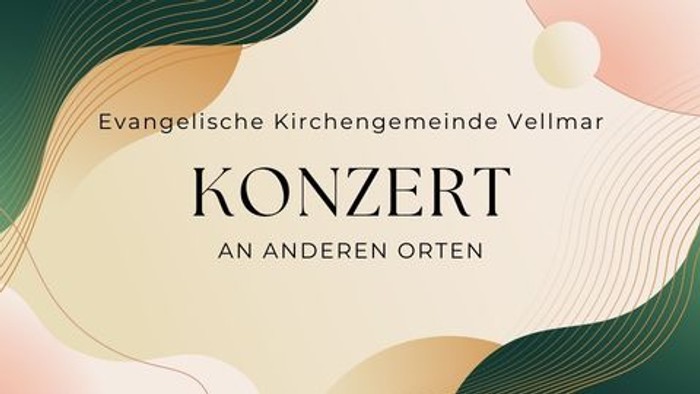 Werbeplakat für ein Konzert der Evangelischen Kirchengemeinde Vellmar mit dem Titel *„Konzert an anderen Orten“*.