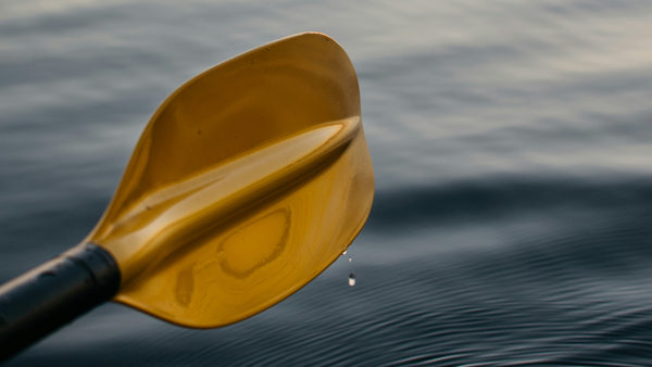 Paddel über dem Wasser