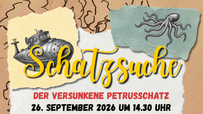 „Eine Schatzsuche für Familien in Barmen zum Thema versunkenes Atlantis am 26. September 2026.“