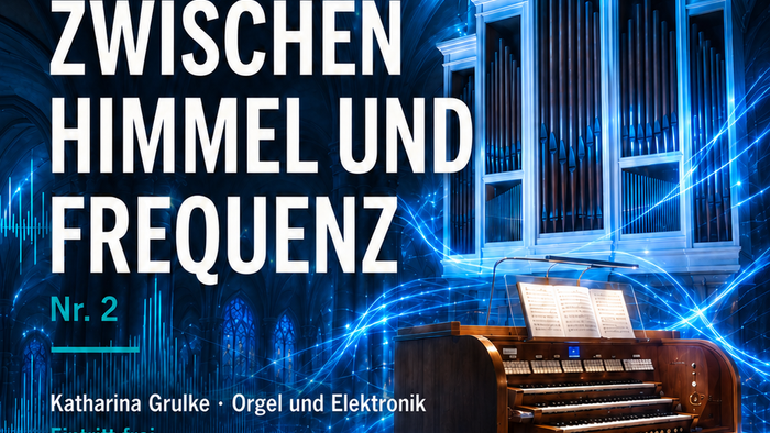Plakat für ein Orgelkonzert, das traditionelle Musik mit elektronischen Elementen verbindet, geplant in Wuppertal am 6. November 2026.