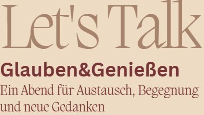 Einladung zu einer Abendveranstaltung, die zum Gespräch, Austausch und neuen Ideen anregt – mit dem Titel *„Believe & Enjoy“*.